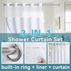 Extra Wide No Hook Waffle Weave Shower Curtain with Snap