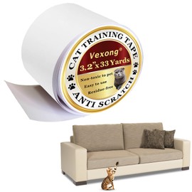 Vexong Anti Cat Scratch Furniture Protector, 3.2" x 33 Yards Transparent Pet Training Tape for Couch, Door