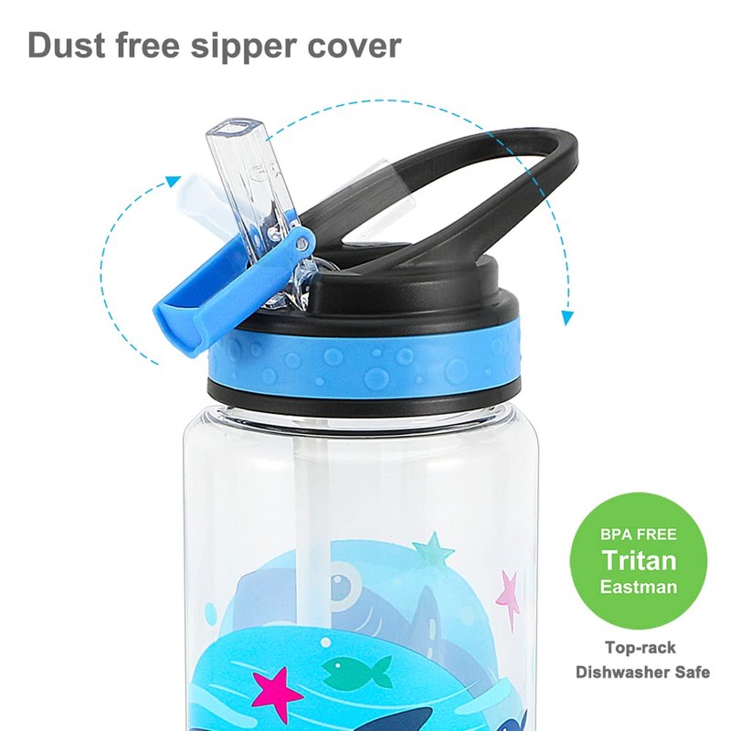 Home Tune Cute Water Bottle for School Boys, BPA FREE