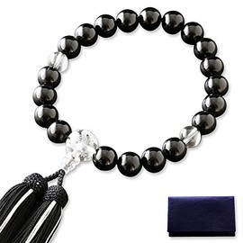 Fighters 仏壇 is, Wrinkle Buddha Mala Bead Men's Silk 2 Color Head Tassels Black Onyx (20 Ball) Dragon Carved Crystal Tailored [Onyx] [Mala Bag Set] M – 042 Kyoto 念珠 All Sect Will Last For Many Years