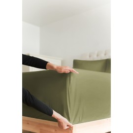 Extra Deep Pockets 400 Thread Count 100% Cotton 4 Piece California King Size Bedding Sheet Set - Breathable & Cooling - Hotel Luxury Bed Set - Soft, Wrinkle Free & Comfy Sage Green Bedding Sheets Set