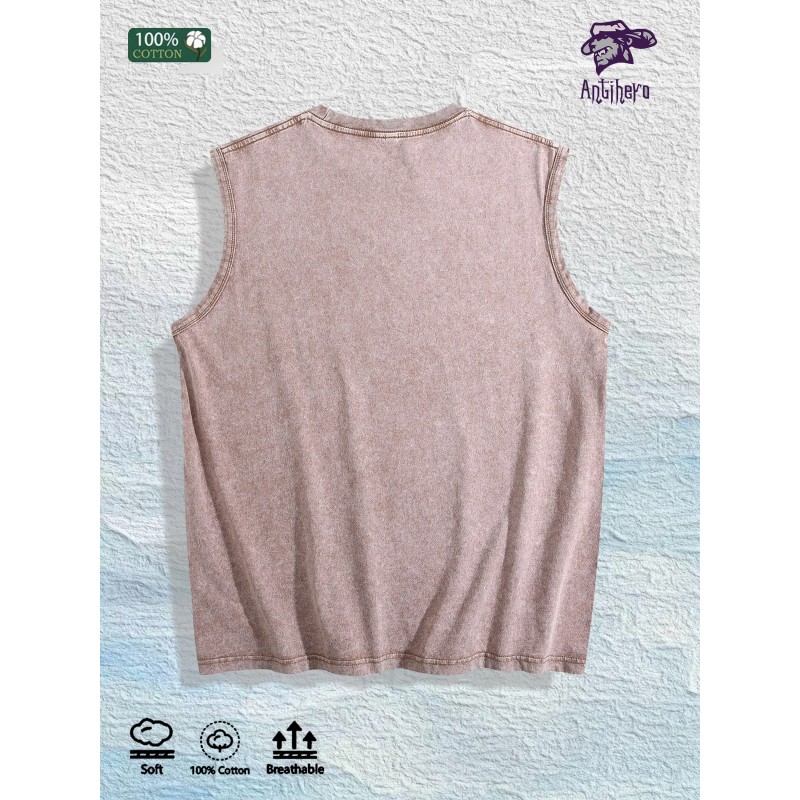 Glam Lips & Diamond Graphic Washed Vest US Warehouse 3