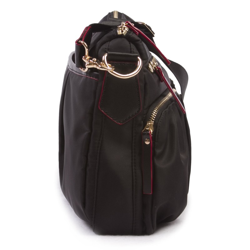 Korvara Nylon Crossbody Bag, Black - Premium Lightweight Top-Zip Handbag