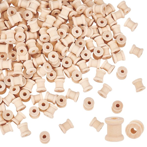 OLYCRAFT 300 Pcs Bobbins Wooden Bobbin Spools 14x13mm Sewing Bobbins