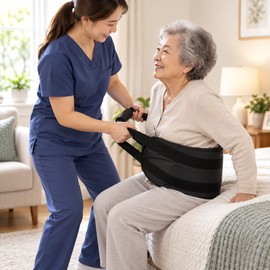 Transfer Assist Sling with Handles for Caregiver-Assisted Bed and Chair Transfers, Back Support Mobility Aid