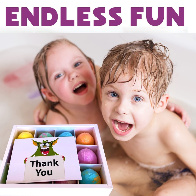 Bath Bombs for Kids with Surprise Inside - 12 Organic