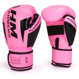 PiscatorZone Boxing Training Gloves Punching Bag Gloves for Women & Adult, Professional Shockproof Gloves for Training Playing Muay Thai, Sparring, Fighting Kickboxing (Pink, 8OZ)