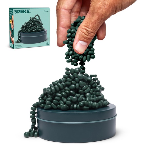 Speks Crags Ferrite Putty, Over 500 Ferrite Stones in a Metal Tin, Seriously Satisfying Fidget Toys for Adults and Desk Toys for Office, Matte Jade, 300g