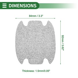 Motoforti Universal Car Door Handle Protective Film Reflective Stickers Anti-Scratch, Silver Tone 4 Pcs