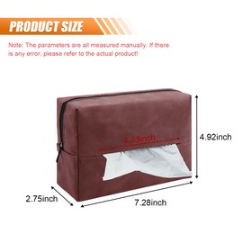 Car Tissue Holder, Rectangular Tissues Box Cover, Back Seat Tissue Dispenser for Kleenex Tissues, Car Napkin Holder with Elastic Band, Fits for Storage & Organizer (Red)