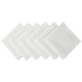 DII Wrinkle Resistant 20x20 Polyester Napkin, Pack of 6, White - Perfect for Brunch, Catering Events, Thanksgiving, Dinner Parties, Showers, Weddings and Everyday Use