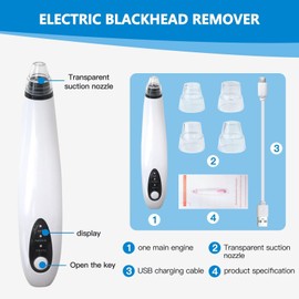 BGEHHCY Blackhead Remover Cleaner with 3 Adjustable Strength Levels Diamond Pore Vacuum Suction for Face Removes White Heads and Blackheads Safe for All Skin Types