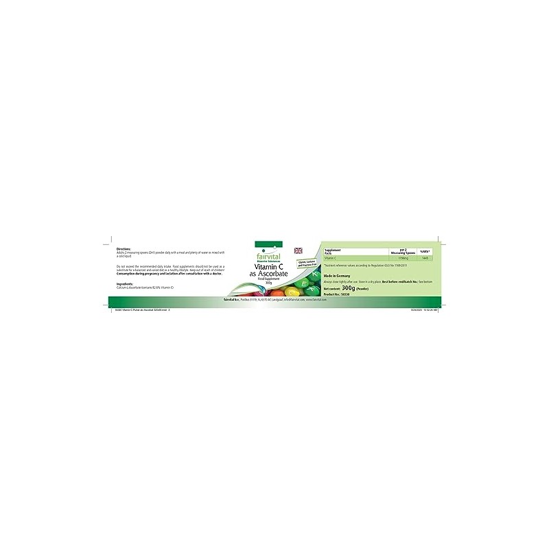 Fairvital Vitamin C Powder - with 1156 mg Vitamin C