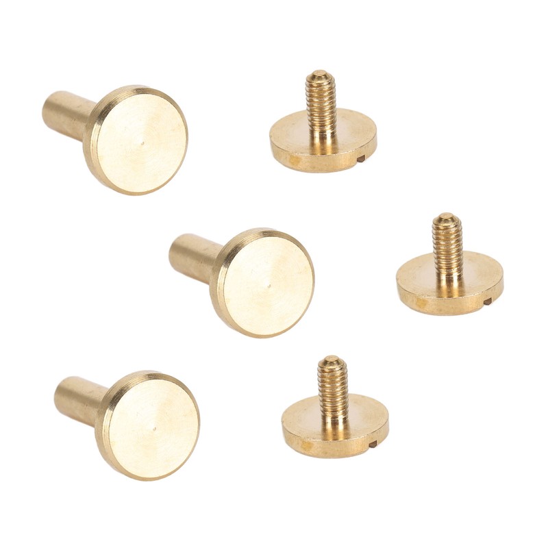 50 Set Binding Rivet Round Flat Head Brass Slot Screw