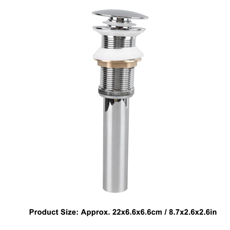 Bathroom Pop Up Drain Control Water Flow Copper Chrome Plating