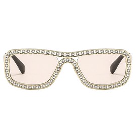 willochra Pilot Diamond Sunglasses Women Luxury Rhinestone Fashion Shades Sun Glasses Female Trending Square Eyeglass F25 (C5)