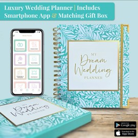 Award Winning Luxury UK Wedding Planner Engagement Gift for Brides and Grooms. A Beautiful Complete Organiser Diary with Matching Gift Box and Complementary Smartphone App