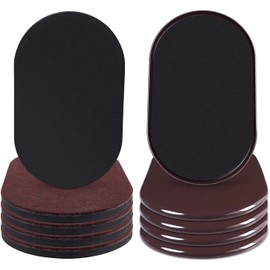 Ezprotekt Reusable Furniture Glides for Carpet, 240 x 146 mm Furniture Glides, Carpet Glides, Furniture Glides, 4+4 Pieces (Oval Brown)