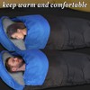 Blue Double Conjoined Hooded Sleeping Bag Outdoor Camping or Indoor