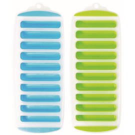 Avanti 12483 10 Cup Pop Release Ice Stick Tray 2-Pieces Set, Blue/Green 1.8 cm*29.0 cm*11.5 cm
