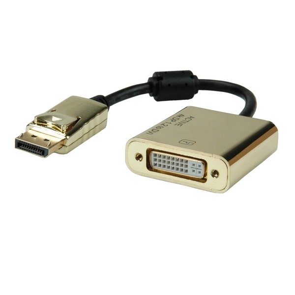 ROLINE GOLD Displayport DVI adapter with cable | DP St - DVI Bu | 0.15 m
