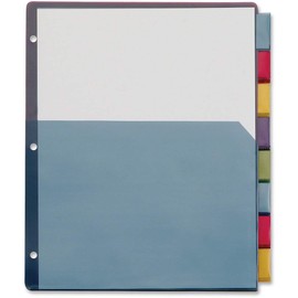 Cardinal Single Pocket Poly Dividers, 8-Tab, Letter Size, Multi-Color (84017)