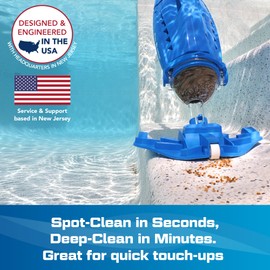 POOL BLASTER Millennium Cordless Pool Vacuum for Above Ground Pools w/Pole Set, High Capacity, Strong Suction, Handheld Rechargeable Swimming Pool Vacuum for Inground Pools, Hoseless, by Water Tech