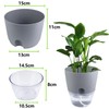 Relota Pack of 3 Flower Pot, Grey, 15.3 cm Width,
