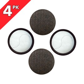 Super Sliders 1.5 Inch Round Felt Self-Stick Furniture Sliders for Hardwood Floors and Surfaces, Formed Secure Grip for More Protection and Longer Wear, Brown, 4 Count ( Pack of 1)