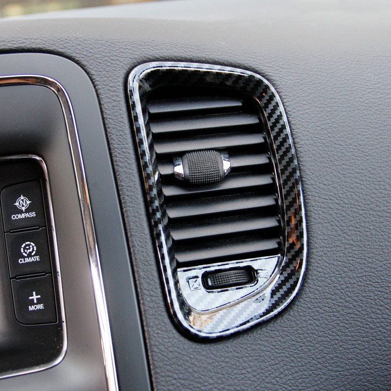 Carbon fiber dashboard air vent cover AC outlet trim kit