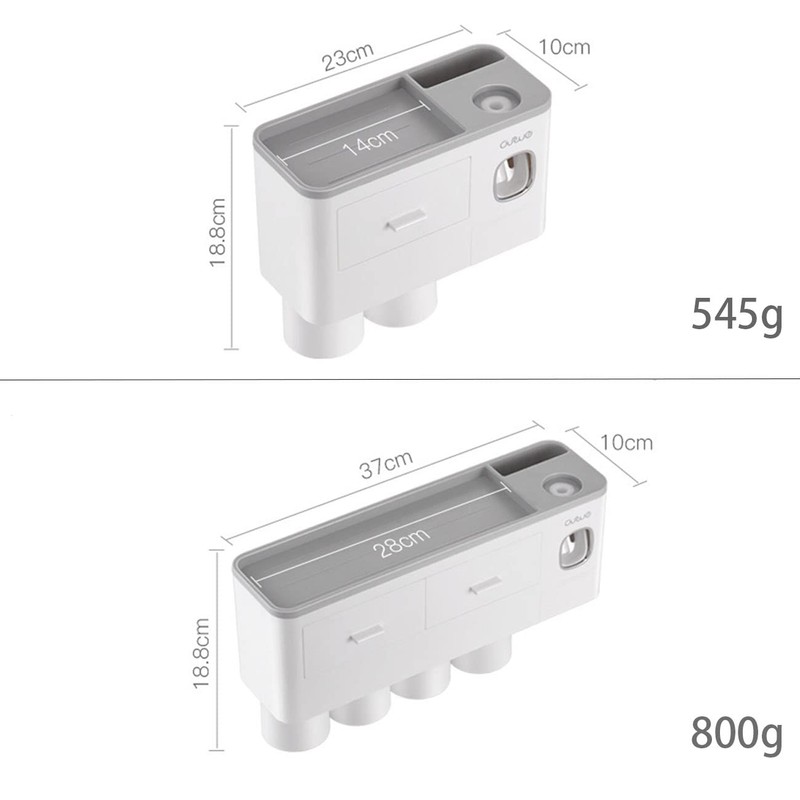 SIMIN Automatic Toothpaste Dispenser Squeezer Kit, Zahnbürstenhalter, Zahnbürstenhalter zur Wandmontage,