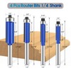 Feanron Top Bearing Flush Trim Router Bit 1/4'' Shank Straight