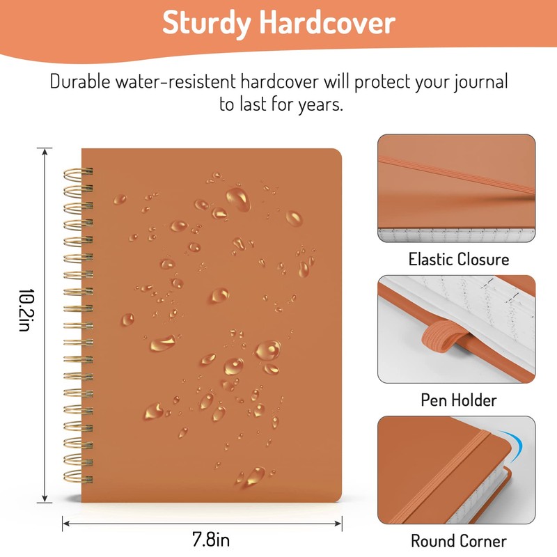 Forvencer Lined Spiral Journal Notebook with 300 Numbered Pages, B5