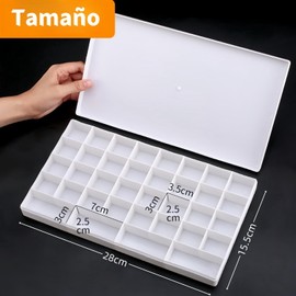 THJOPOKEEL Caja de Paleta de Acuarela Portátil Rectangular, Estuche Dispensador de Pintura de Plástico para Acuarela (36 Rejillas)