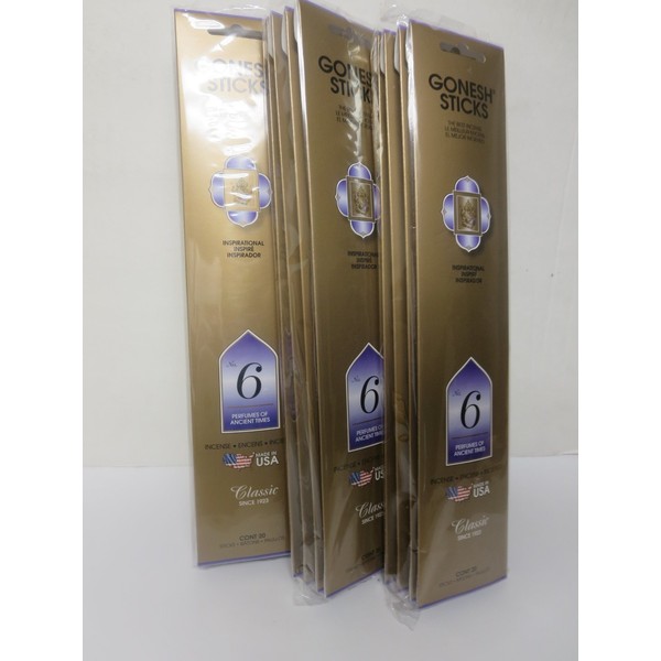 Gonesh Incense Sticks Extra Rich Collection: No6 Perfumes of Ancient Times 12 Pack (20 Sticks/Pack)