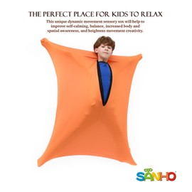 SANHO Dynamic Movement Sensory Sock Body Sock, for Autistic & Sensory Processing Disorders, Updated Version (Orange, Large)