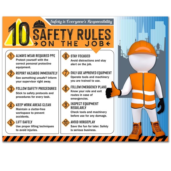 10 Safety Rules on the Job Poster 2025 Version –