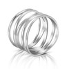 AeraVida Wide Five Band Coil Wrap .925 Sterling Silver Ring