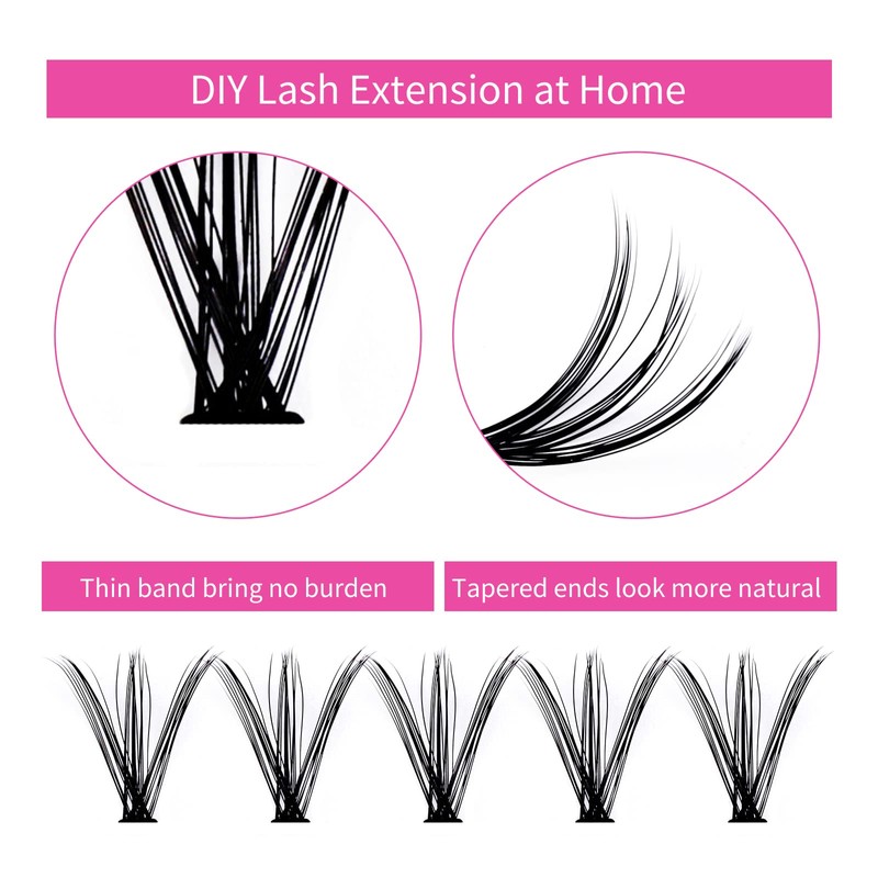Eyelashes, Individual Cluster for Eyelash Extensions, 30D, 40D, 0.07 D-curl,