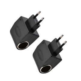 Leloco 230V auf 12V Adapter Zigarettenanzünder Steckdose 2 Stück| AC auf DC Spannungswandler mit EU-Stecker | Spannung Wandler Konverter Netzteil Steckdose Ladegerät Adapter