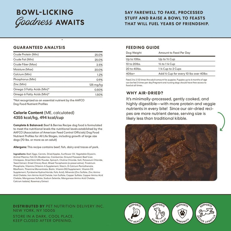 The Pets Table Beef & Berries Grain-Free Air Dried Dog