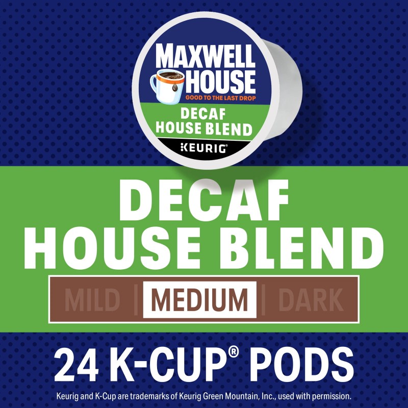 Maxwell House Decaf K-Cup Pods, House Blend, 24 Count -