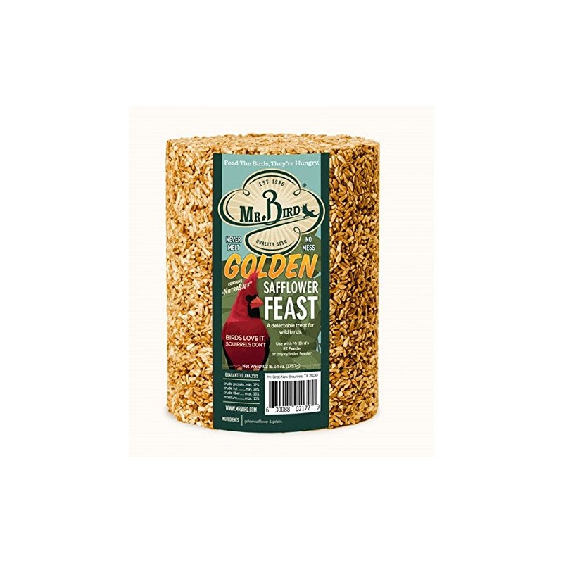 Mr. Bird Golden Safflower Cylinder Large Seed Cylinder 62 oz.