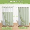 Nesphy No Hook Shower Curtain with Snap in Liner, Green