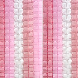 10PCS Four Leaf Clover Paper Flowers Garland Decorations Four Leaf Clover Paper Banner Tissue Paper Streamers Reusable Hanging Garland for Wedding Party Backdrop Home Decor(White Pink kit)