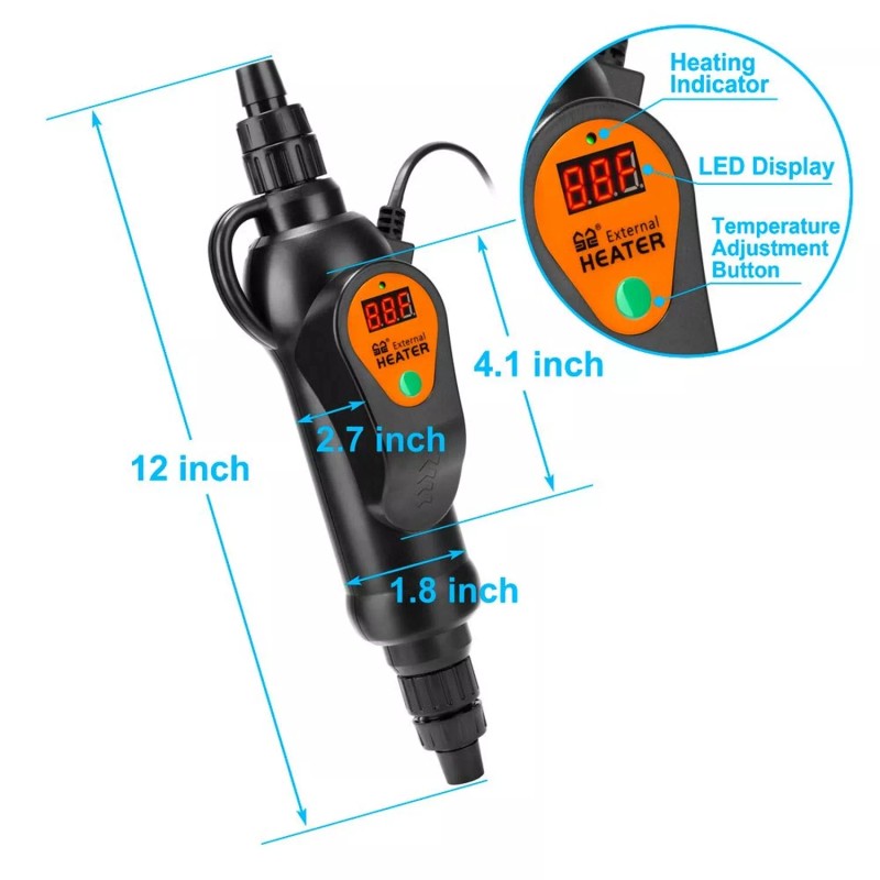 DaToo Aquarium External Heater in-Line Fish Tank External Heater 300W