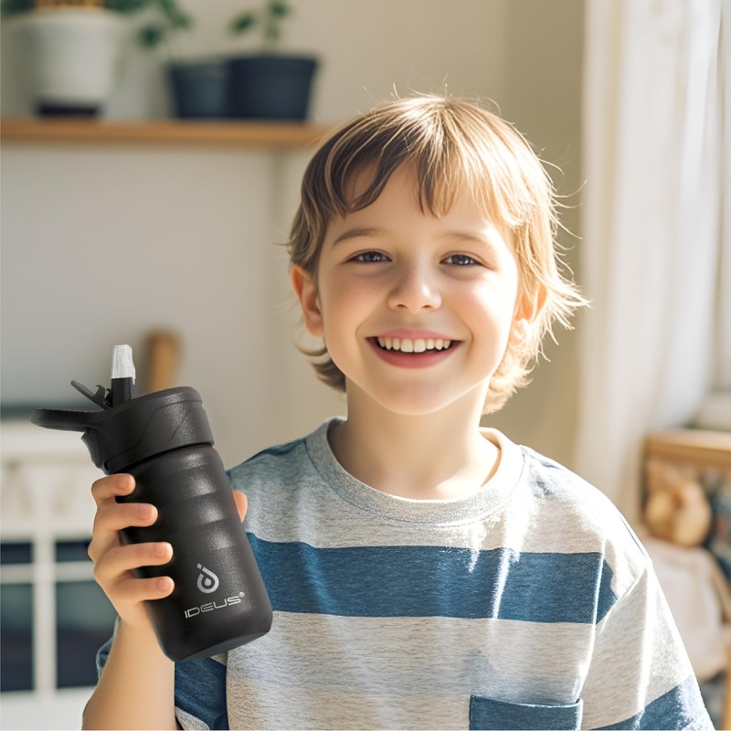 IDEUS Insulated Water Bottle 12oz, Stainless Steel Insulated Water Bottle