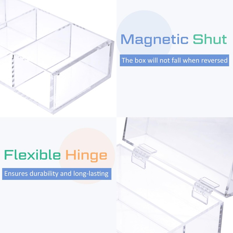 Mooliwe Index Card Holder Clear Acrylic Card Organizer 50 Pcs