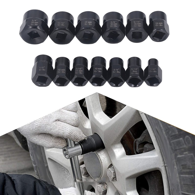 13Pcs Bolt Nut Remover Professional Bolt Nut Extractor Socket Set