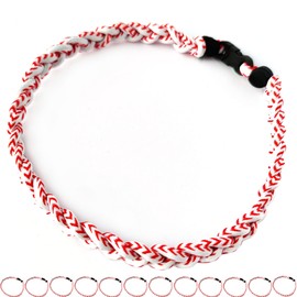 Pack of 12 Baseball Necklaces Rope Tornado Titanium Baseball Rope Necklaces (Baseball, 16")